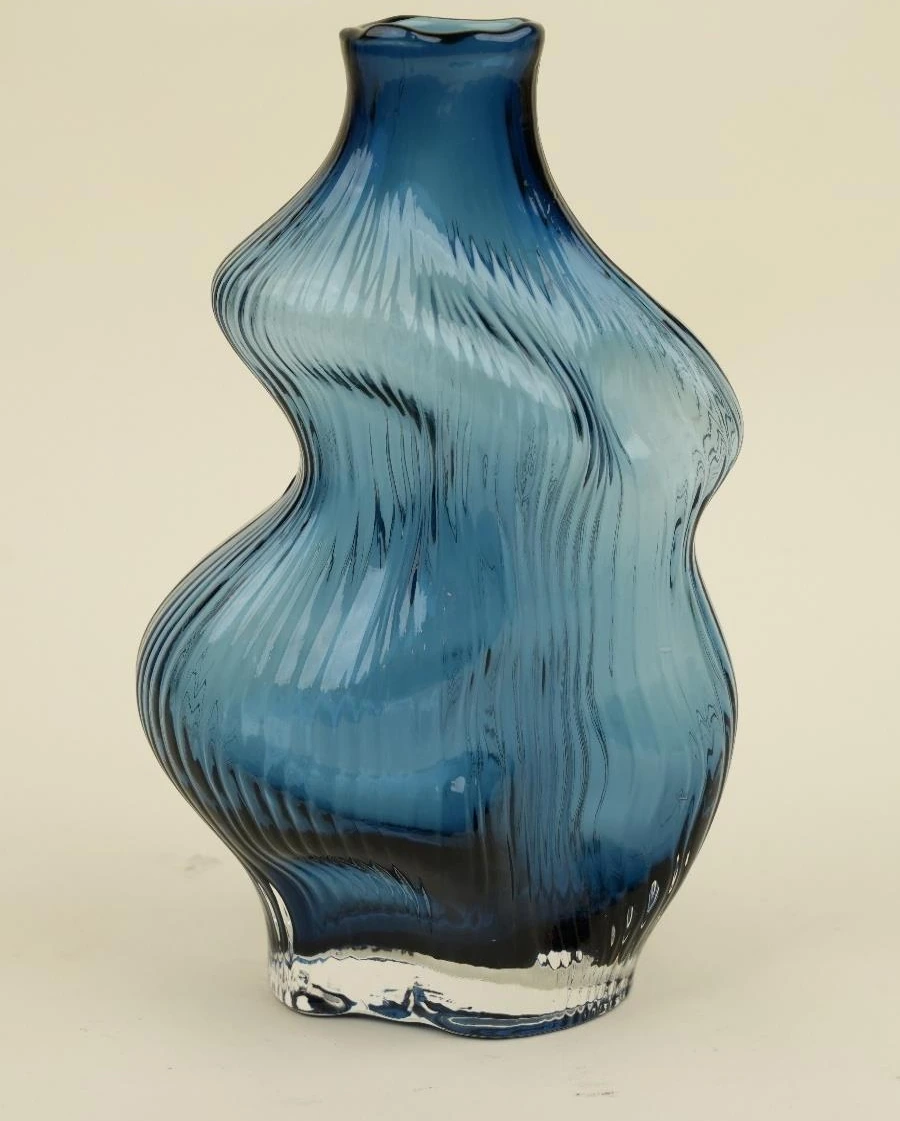 Twisted Amber Glass Vases
